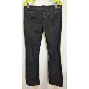 Affliction Jade Boot Cut Jeans Womens 31 Black Dark Wash Denim Studded